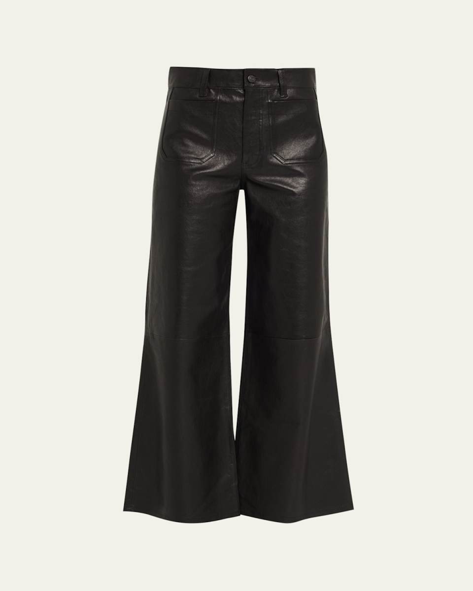 Le Slim Palazzo Modernist Pocket Leather Jeans